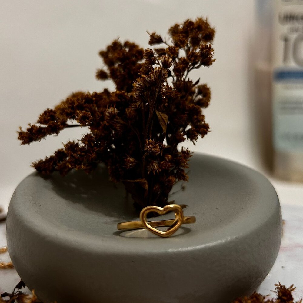 Heart shaped ring- stainlees steel